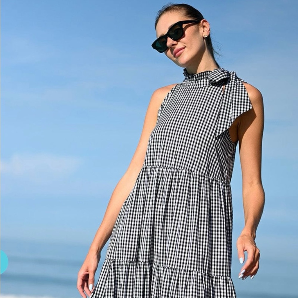 Wyatt Wylde Helena Gingham Navy Dress - XL